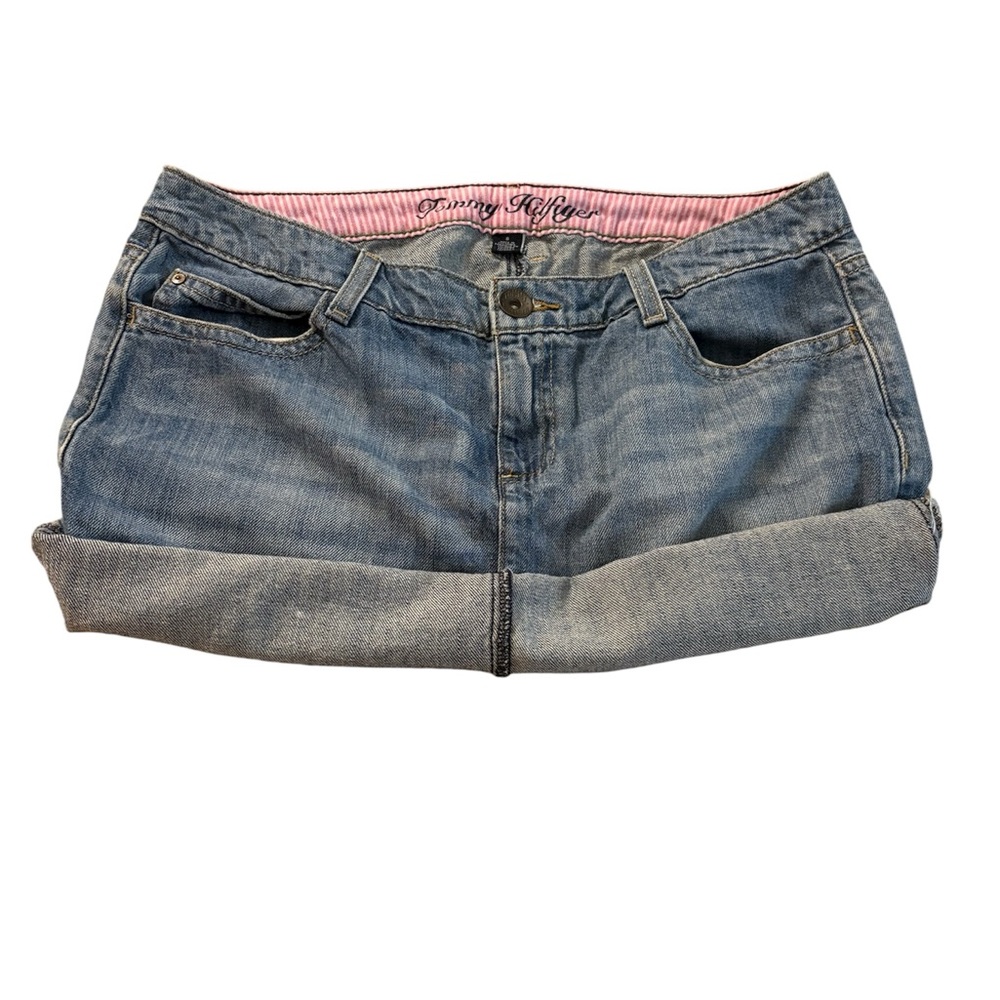 Y2K Tommy Hilfiger Women's Rolled Up Mini Skirt